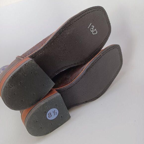 Justin Boots Brown Purple Leather Western Cowgirl Rodeo Womens 8.5 NEW - Picture 13 of 15